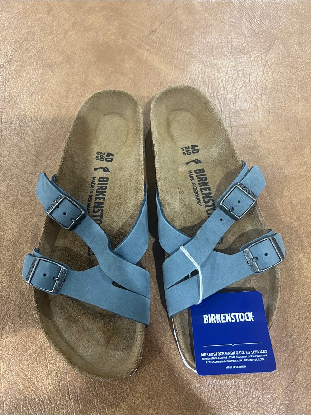Birkenstock Kids Two-Buckle Sandals in Light Blue